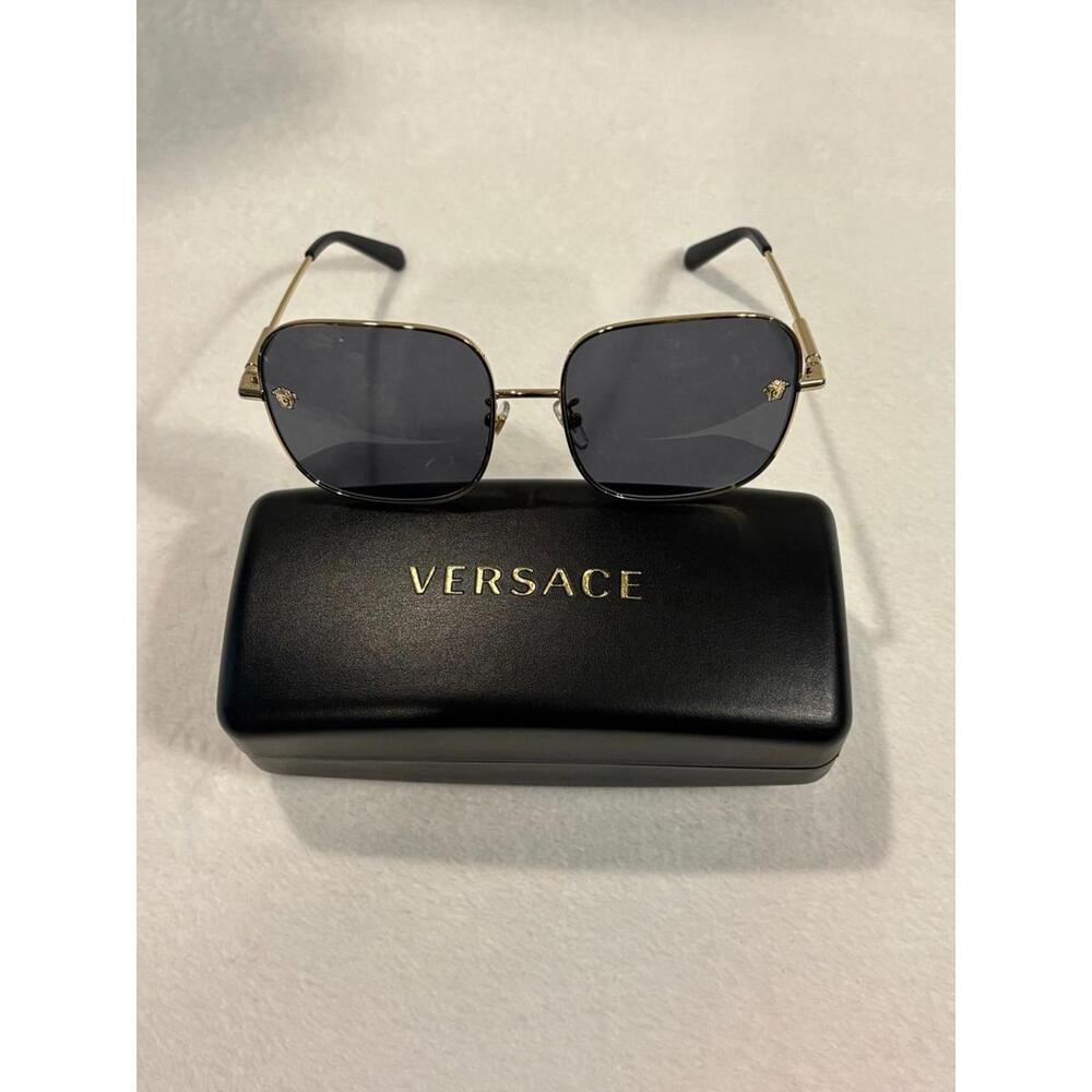 Brand New Versace Sunglasses 0VE2246D 100287 Gold Dark Grey